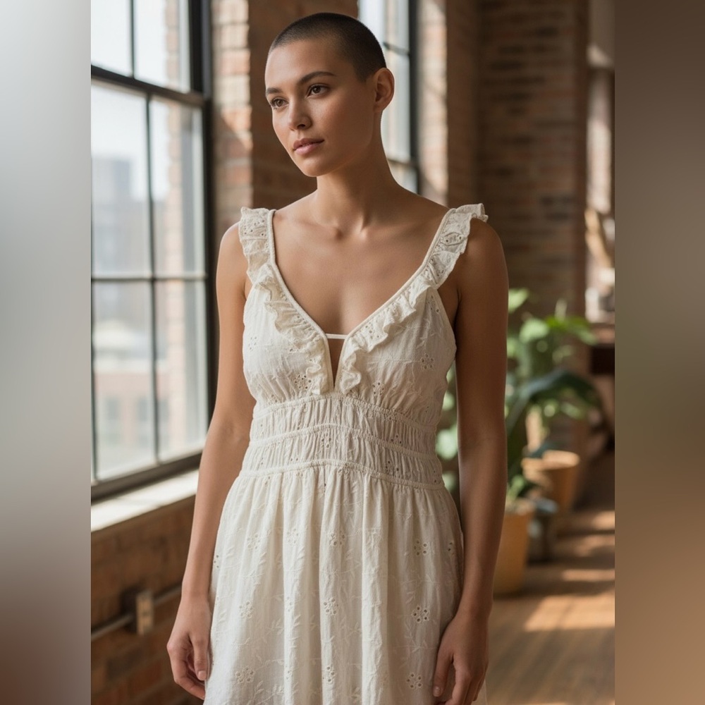 Style Rack Ivory/Cream Lace Romper with Adjustable Straps and A Touch Of Whimsy
